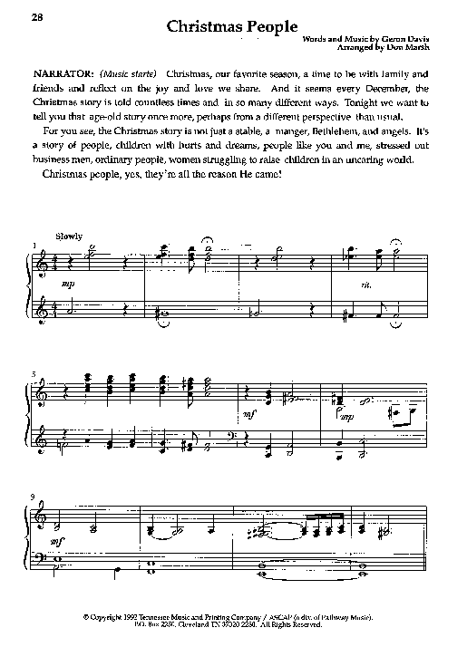 Christmas People Lead & Piano (Geron Davis)