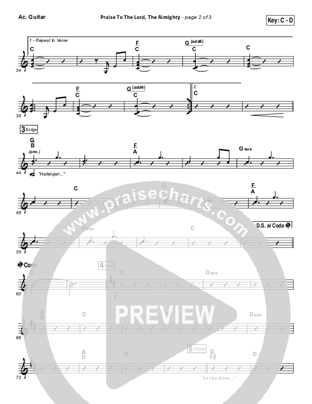 Praise To The Lord The Almighty Acoustic Guitar (Christy Nockels / Passion)