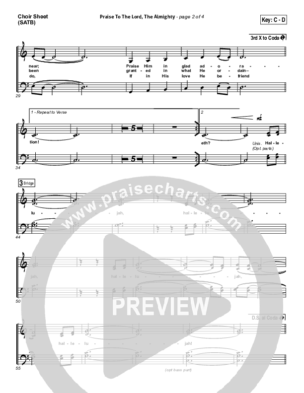 Praise To The Lord The Almighty Choir Vocals (SATB) (Christy Nockels / Passion)