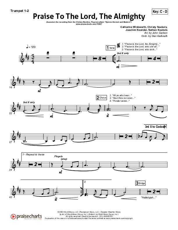 Praise To The Lord The Almighty Trumpet 1,2 (Christy Nockels / Passion)