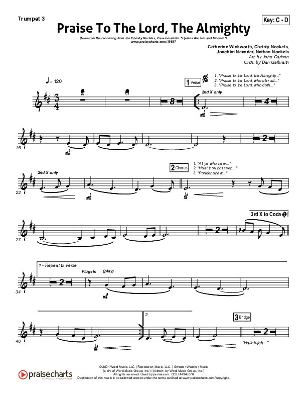 Praise To The Lord The Almighty Trumpet 3 (Christy Nockels / Passion)