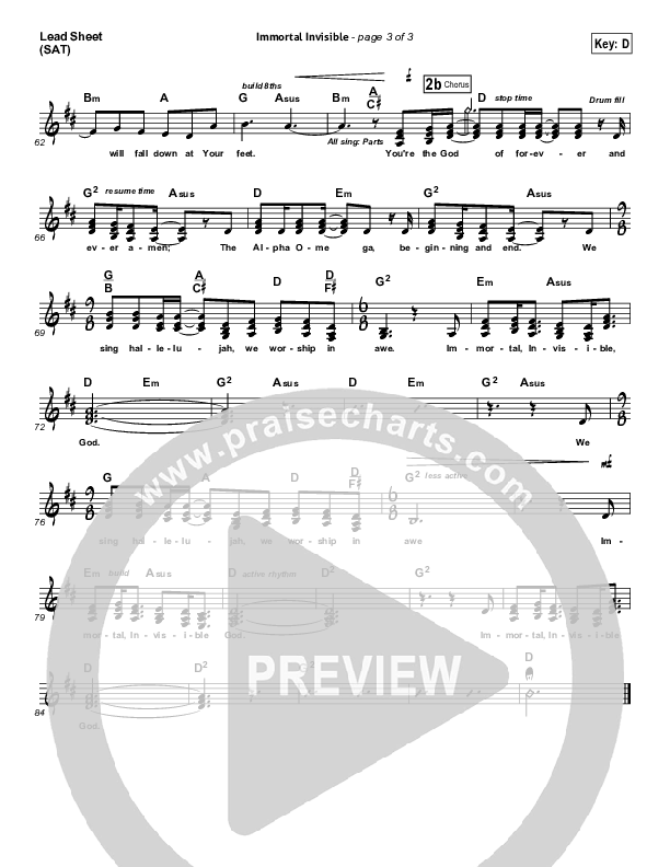 Immortal Invisible Lead (SAT) (Laura Story)