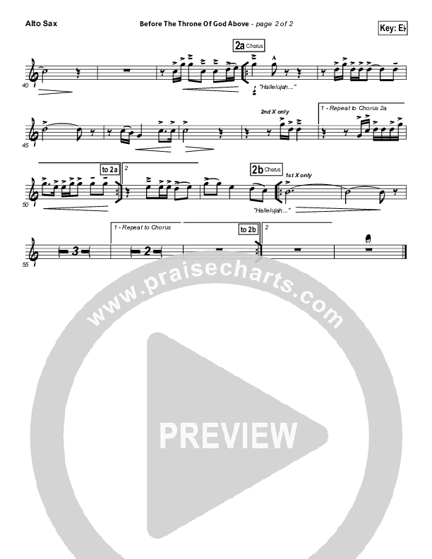 Before The Throne Of God Above Alto Sax (Shane & Shane)