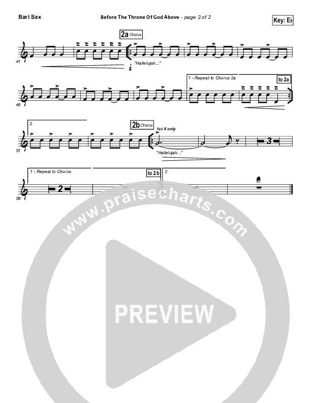 Before The Throne Of God Above Bari Sax (Shane & Shane)