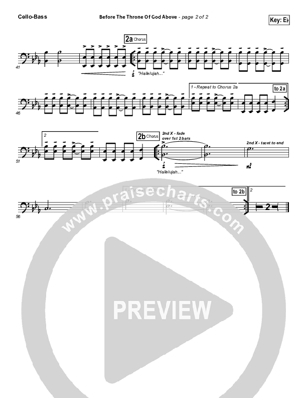 Before The Throne Of God Above Cello/Bass (Shane & Shane)