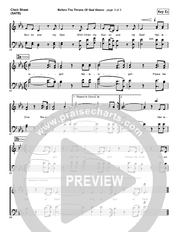 Before The Throne Of God Above Choir Sheet (SATB) (Shane & Shane)