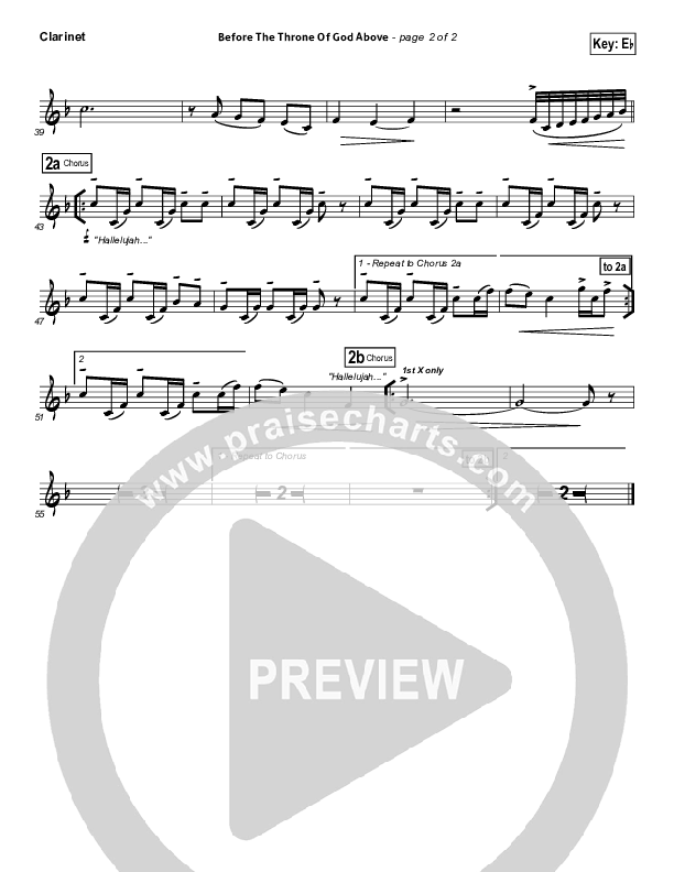 Before The Throne Of God Above Clarinet 1,2 (Shane & Shane)