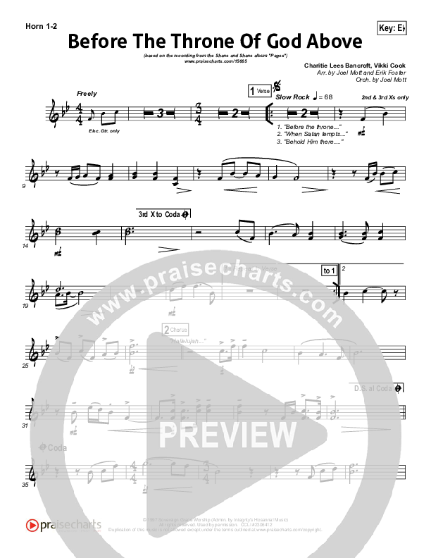 Before The Throne Of God Above French Horn 1,2 (Shane & Shane)