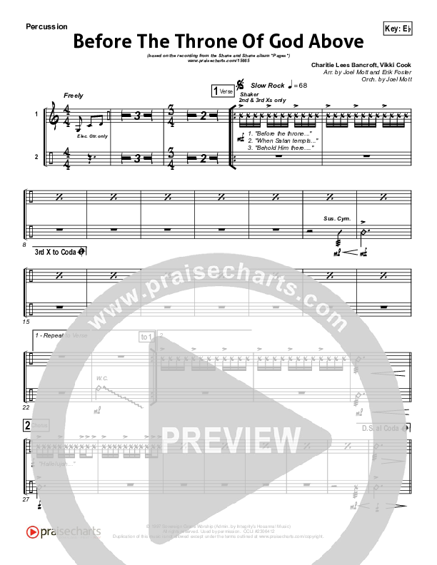 Before The Throne Of God Above Percussion (Shane & Shane)