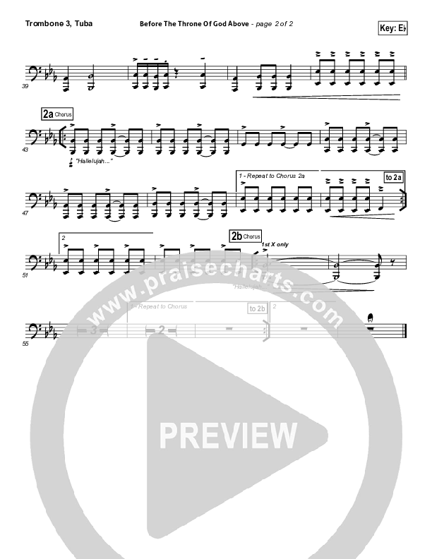 Before The Throne Of God Above Trombone 3/Tuba (Shane & Shane)