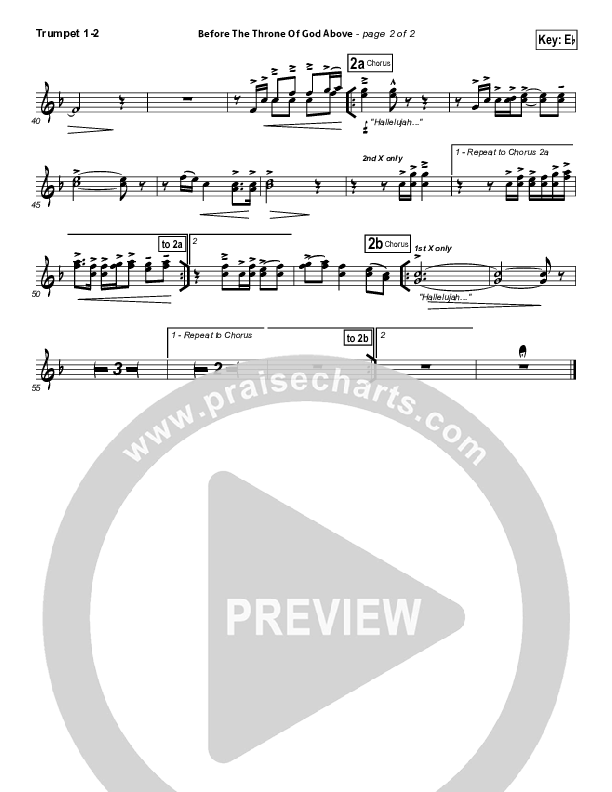 Before The Throne Of God Above Trumpet 1,2 (Shane & Shane)