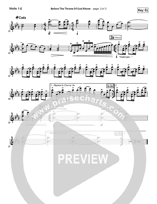 Before The Throne Of God Above Violin 1,2 (Shane & Shane)