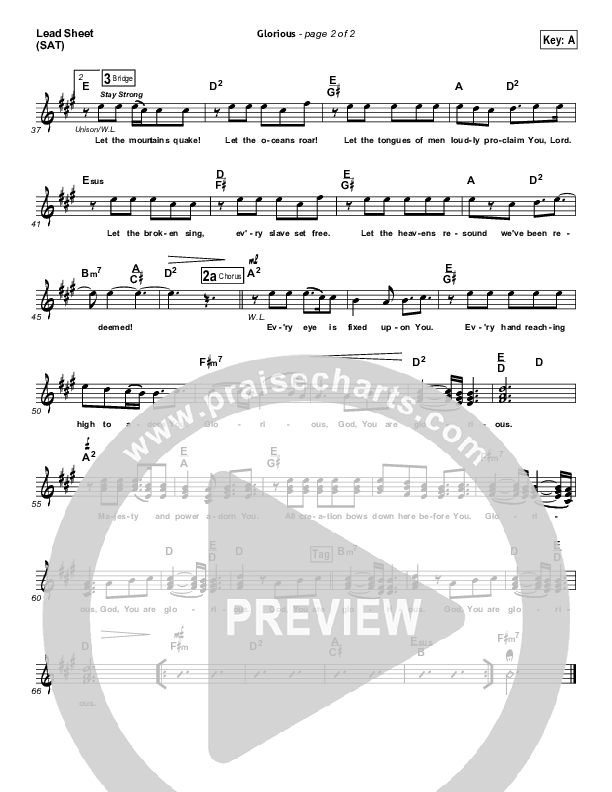 Glorious Lead Sheet (Northwood Church)