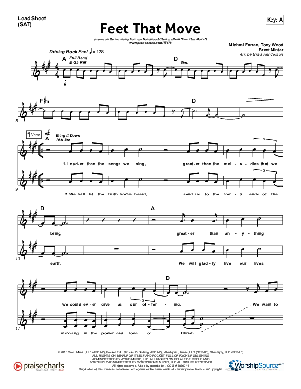 Feet That Move Lead Sheet (Northwood Church)