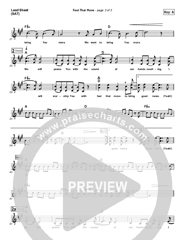Feet That Move Lead Sheet (Northwood Church)