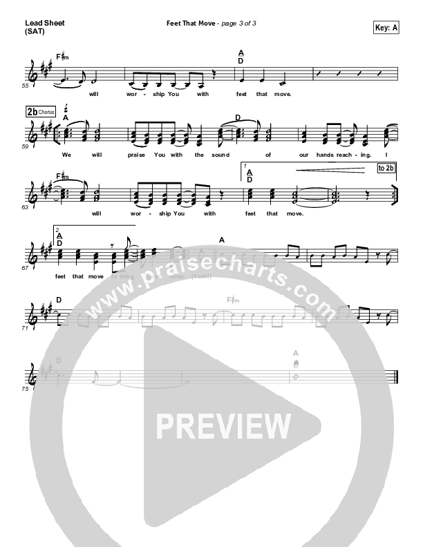 Feet That Move Lead Sheet (Northwood Church)