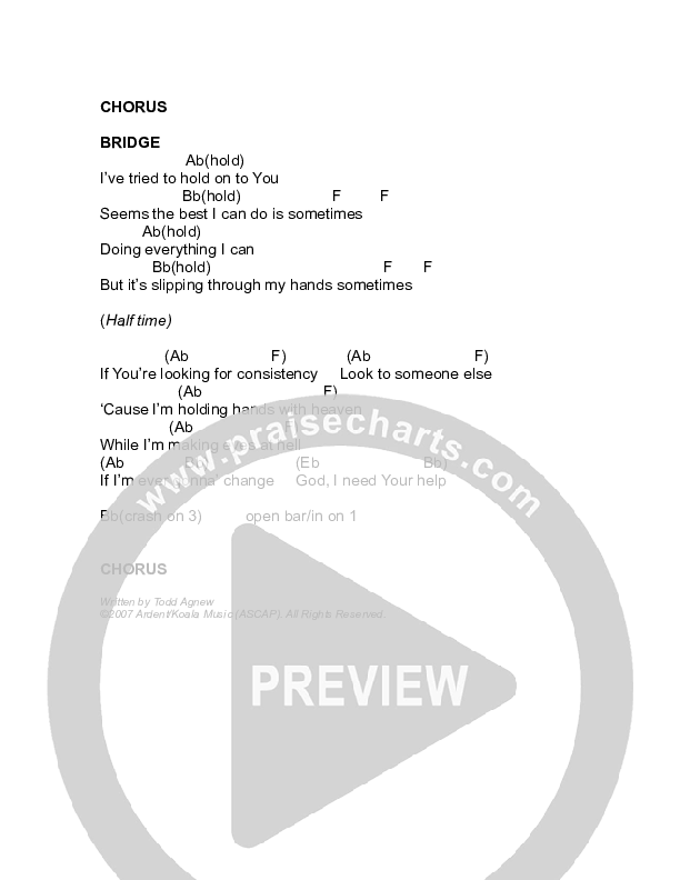 Still Has A Hold Chords & Lyrics (Todd Agnew)