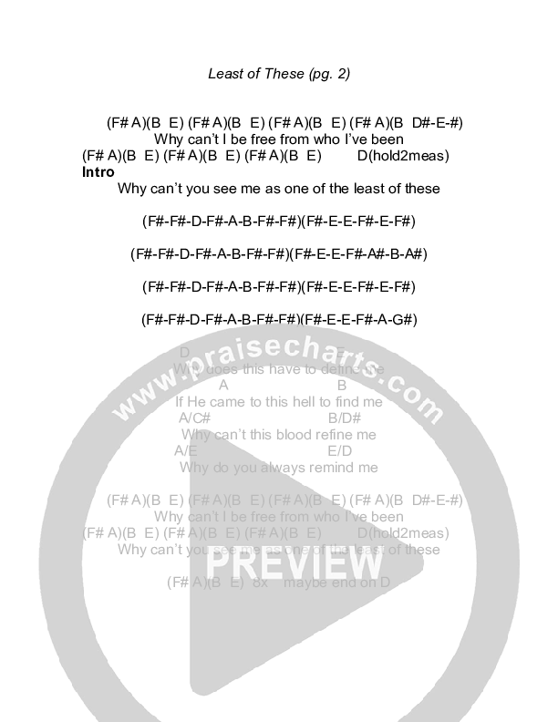 Least Of These Chords & Lyrics (Todd Agnew)