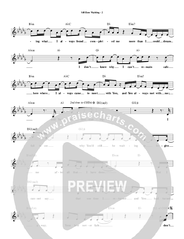 Still Here Waiting Lead Sheet (Todd Agnew)