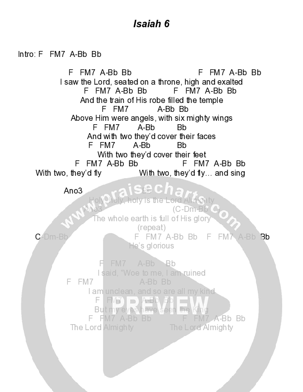 Isaiah 6 Chords & Lyrics (Todd Agnew)