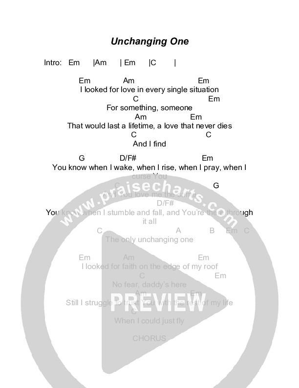 Unchanging One Chords & Lyrics (Todd Agnew)