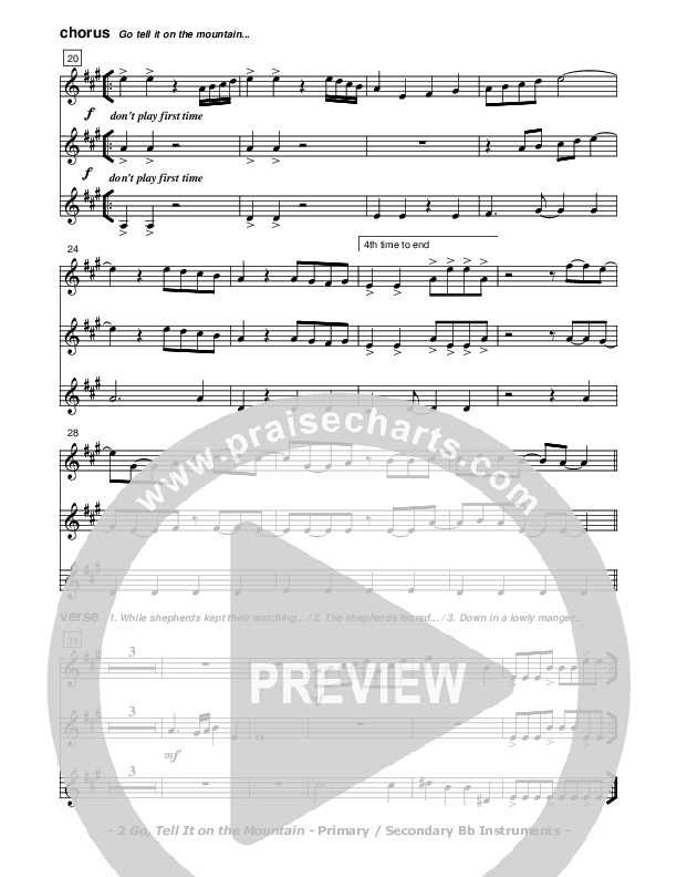 Go Tell It On The Mountain Bb Instruments (Don Chapman)