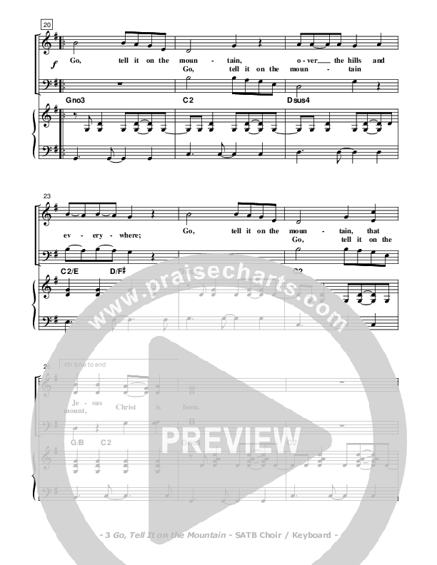 Go Tell It On The Mountain Choir Vocals (SATB) (Don Chapman)