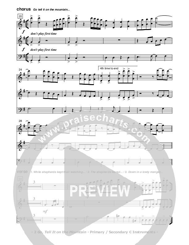 Go Tell It On The Mountain C Instruments (Don Chapman)