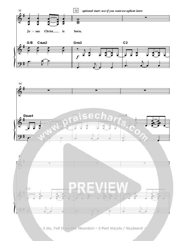 Go Tell It On The Mountain Piano/Vocal (SAT) (Don Chapman)