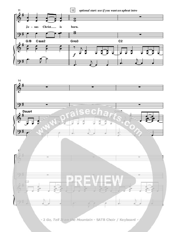 Go Tell It On The Mountain Lead & Piano (Don Chapman)