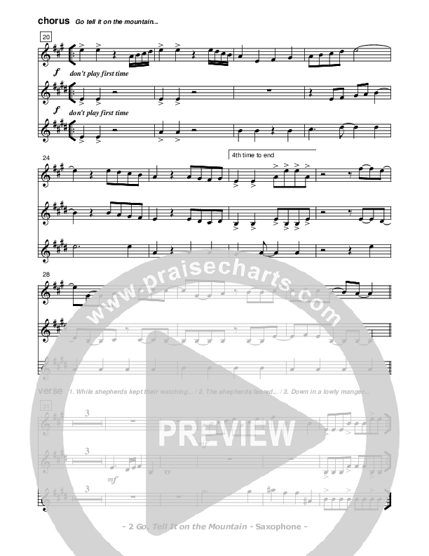 Go Tell It On The Mountain Saxophone (Don Chapman)