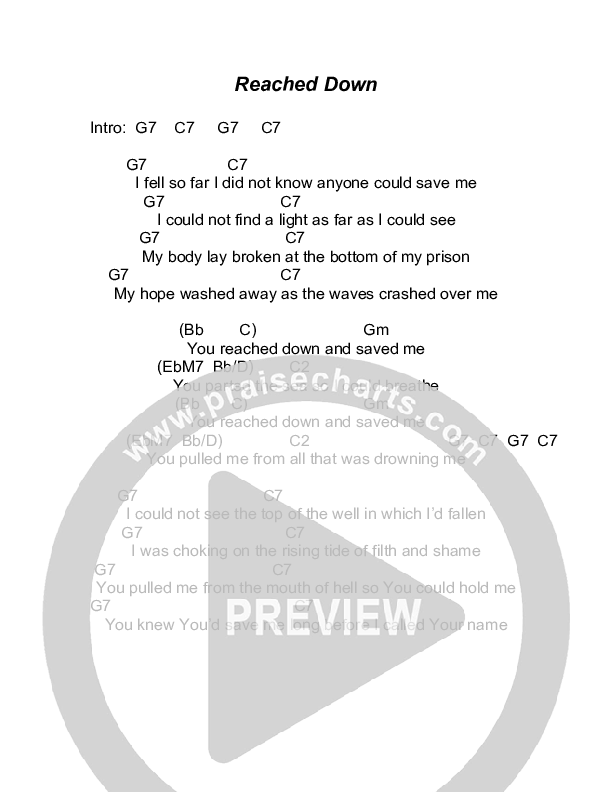 Reached Down Chords & Lyrics (Todd Agnew)