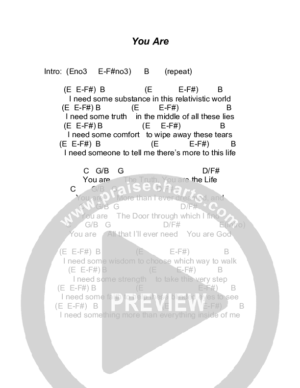 You Are Chords & Lyrics (Todd Agnew)