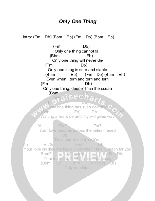 Only One Thing Chords & Lyrics (Todd Agnew)