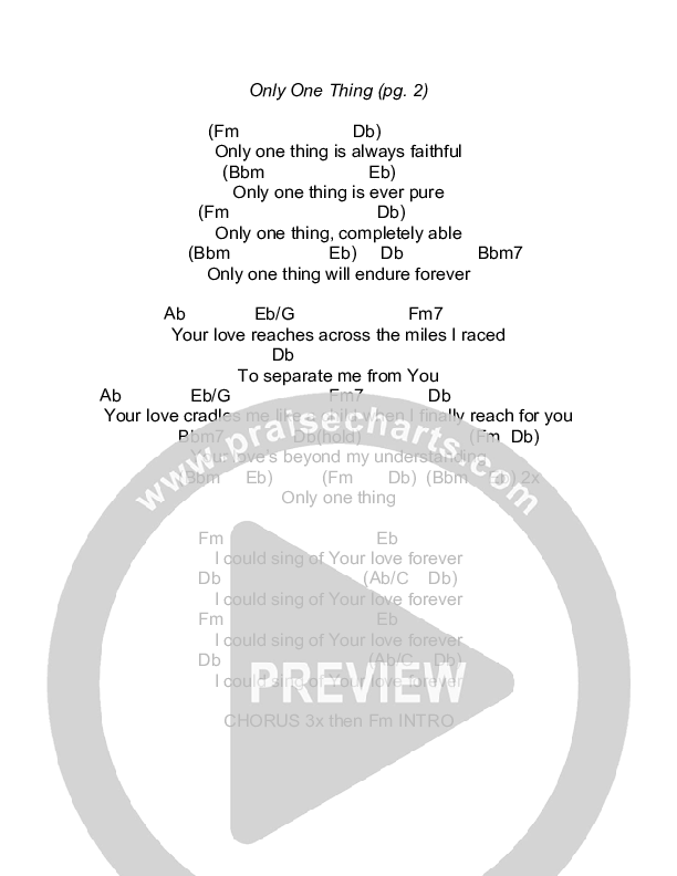 Only One Thing Chords & Lyrics (Todd Agnew)