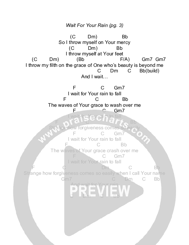 Wait For Your Rain Chords & Lyrics (Todd Agnew)