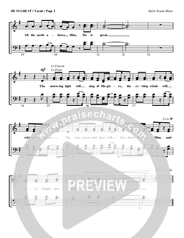 He Is Great Choir Sheet (SATB) (Geron Davis)