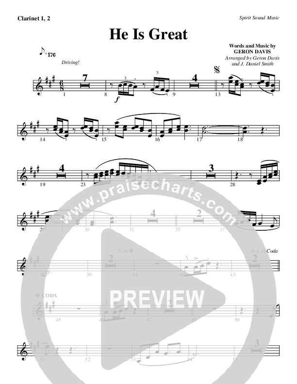 He Is Great Clarinet 1/2 (Geron Davis)