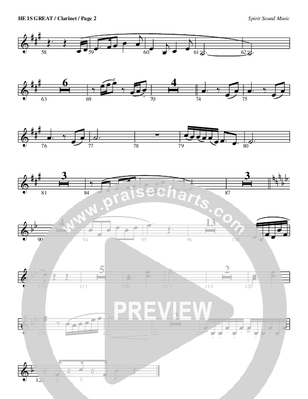 He Is Great Clarinet 1/2 (Geron Davis)