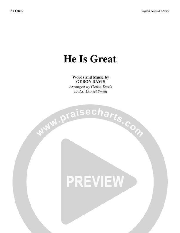 He Is Great Cover Sheet (Geron Davis)