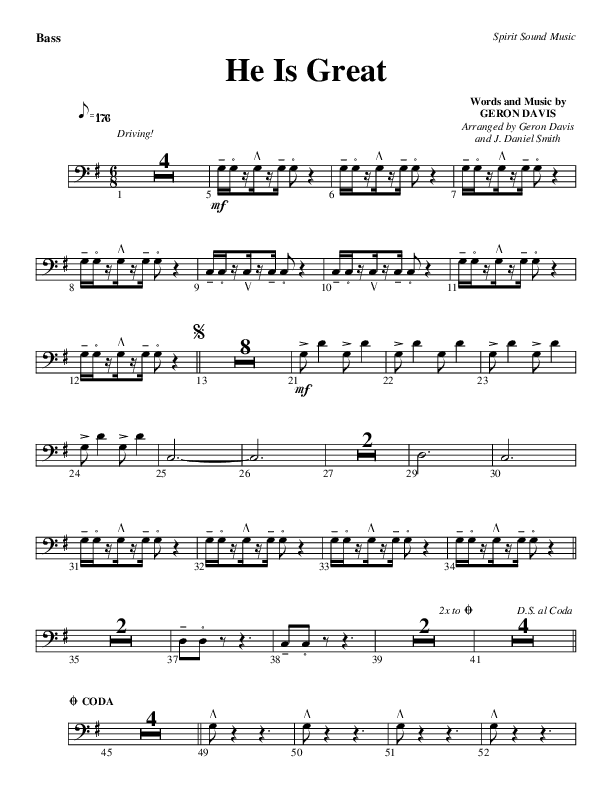 He Is Great Double Bass (Geron Davis)