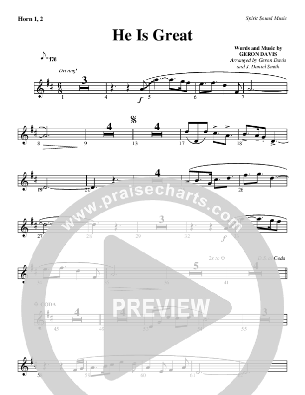 He Is Great French Horn 1/2 (Geron Davis)