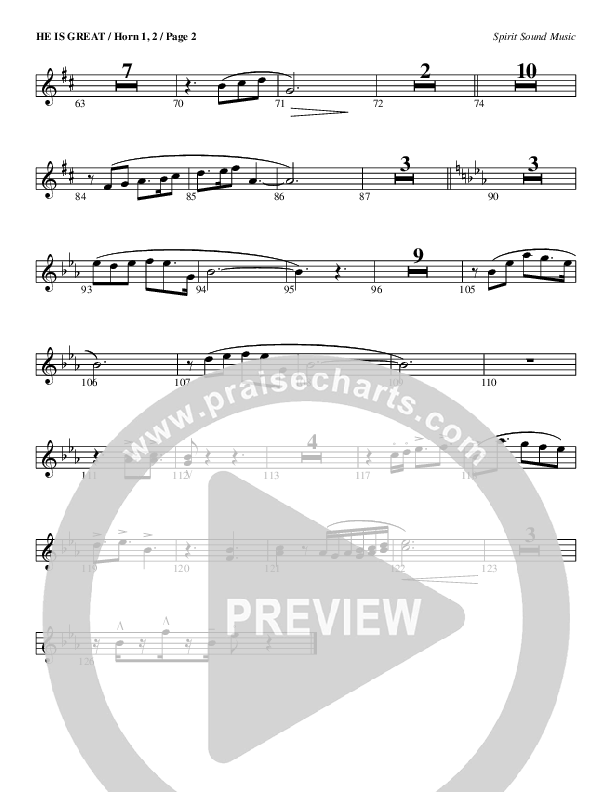 He Is Great French Horn 1/2 (Geron Davis)