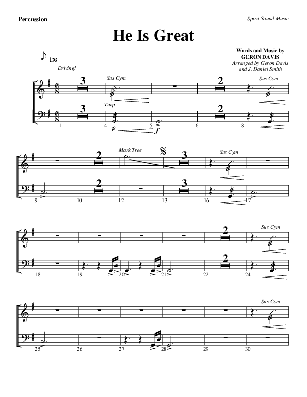 He Is Great Percussion (Geron Davis)