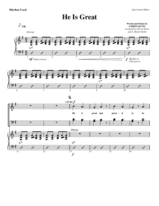 He Is Great Rhythm/Vocal (Geron Davis)