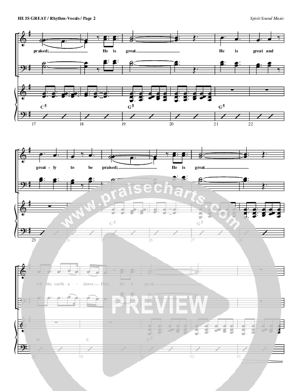 He Is Great Rhythm/Vocal (Geron Davis)