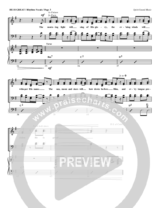 He Is Great Rhythm/Vocal (Geron Davis)