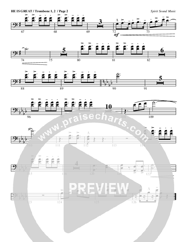 He Is Great Trombone 1/2 (Geron Davis)