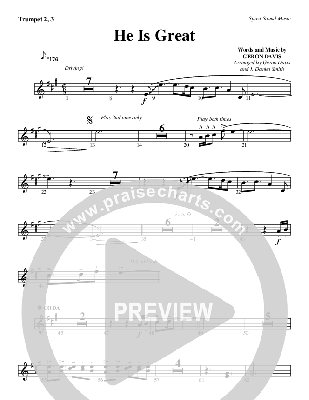 He Is Great Trumpet 2/3 (Geron Davis)