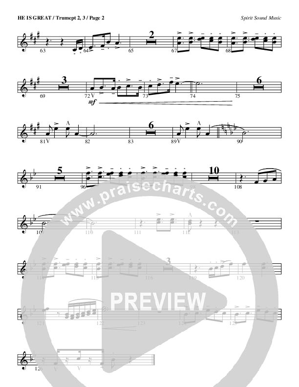 He Is Great Trumpet 2/3 (Geron Davis)